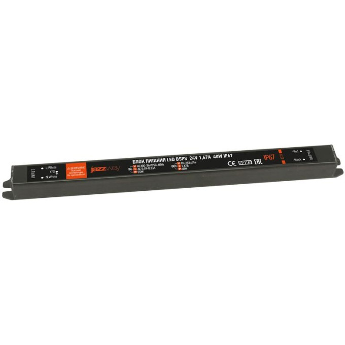 Блок питания для светодиодной ленты JAZZWAY PRO 40Вт 1.67А 24В IP67 BSPS 5018495