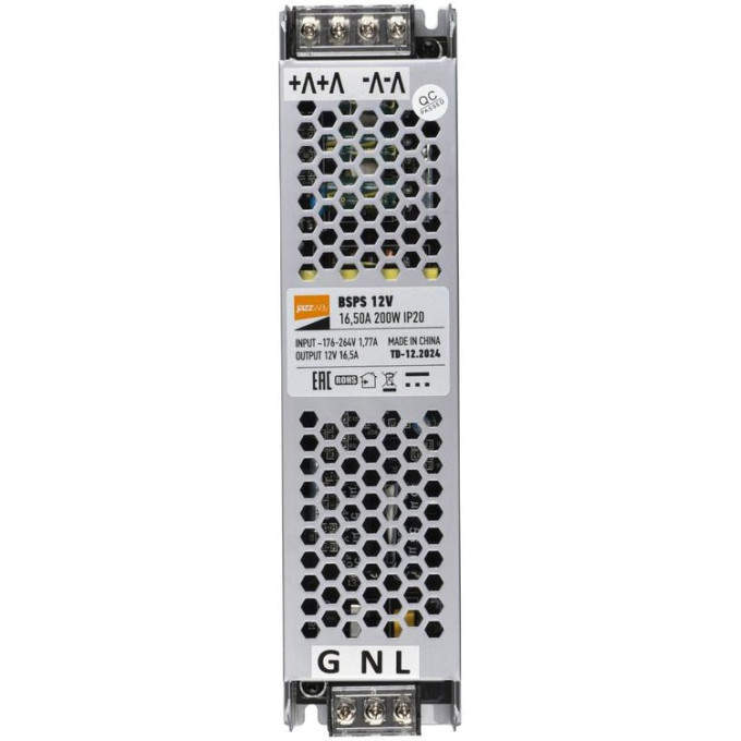 Блок питания для светодиод. Ленты BSPS 200Вт 16,5А 12В IP20 метал. JazzWay 5024410