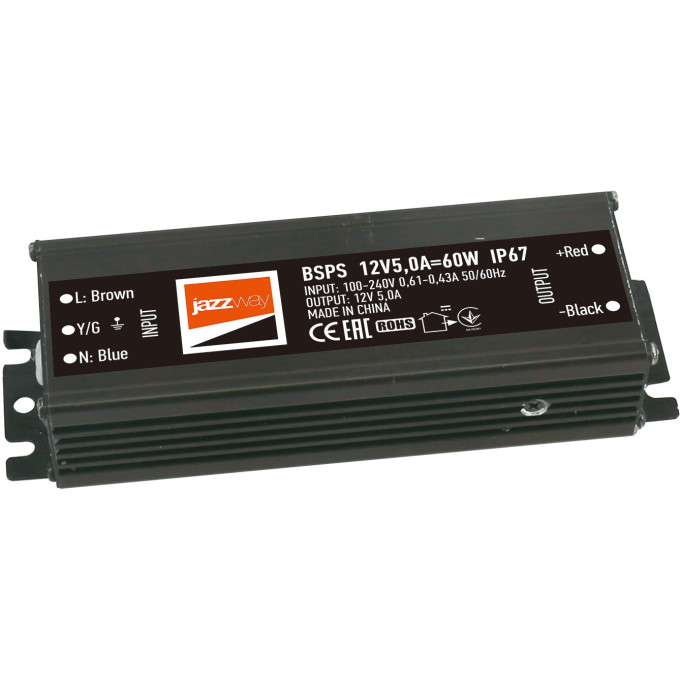 Блок питания JAZZWAY для светодиодной ленты BSPS 12V5 0A 60W IP67