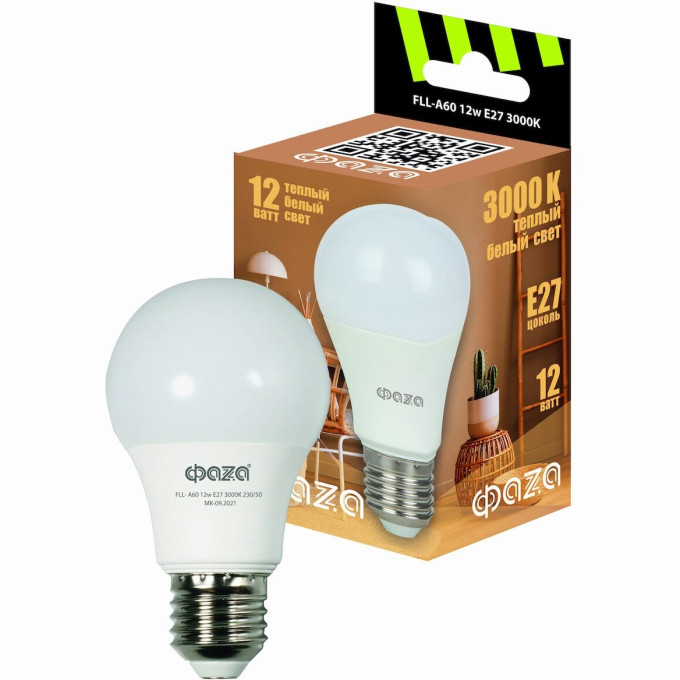 Лампа JAZZWAY ФАZА FLL- A60 12w E27 3000K 230/50
