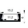 Профиль алюминиевый для монтажа светодиодной ленты JAZZWAY PROFIL PAL 1506 NAKLADNOI