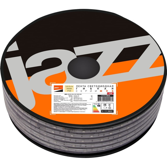 Светодиодная лента JAZZWAY New MVS-2835/60-IP68-220V 3000K WW - 100м теплый белый