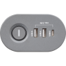 Удлинитель JAZZWAY ETD-03U-150-gy 5059559 3х1.5м на струбцине с заземлением с выкючателем 3 USB выхода (2А+1С) IP20 ПВС 3х1 (3х1.5)